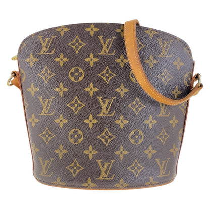 Louis Vuitton Shoulder Bag M51290 Pvc Brown Gold Metal Crossbody Shoulder Bag Monogram Drouot Women