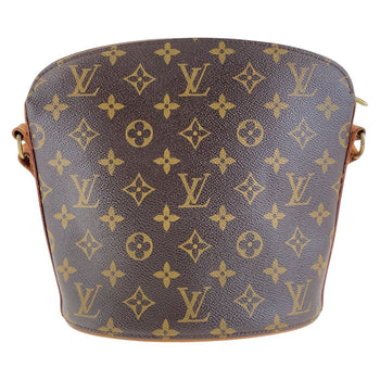 Louis Vuitton Shoulder Bag M51290 Pvc Brown Gold Metal Crossbody Shoulder Bag Monogram Drouot Women