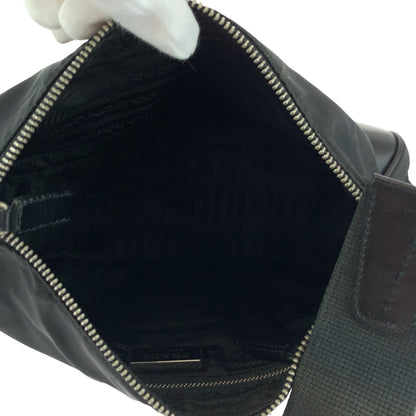Prada Shoulder Bag Br0449 Nylon Black Silvermetal One Shoulder Bag Handbag Test Triangle With Logo