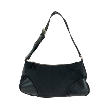 Prada Shoulder Bag Br0449 Nylon Black Silvermetal One Shoulder Bag Handbag Test Triangle With Logo