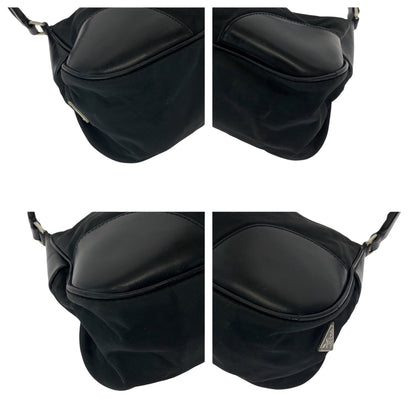 Prada Shoulder Bag Br0449 Nylon Black Silvermetal One Shoulder Bag Handbag Test Triangle With Logo