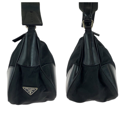 Prada Shoulder Bag Br0449 Nylon Black Silvermetal One Shoulder Bag Handbag Test Triangle With Logo