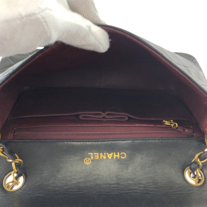 Chanel Shoulder Bag Lambskin Black Goldmetal Chainshoulder Bag Matrasse Full Flap Coco Mark