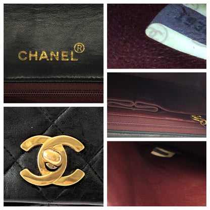 Chanel Shoulder Bag Lambskin Black Goldmetal Chainshoulder Bag Matrasse Full Flap Coco Mark