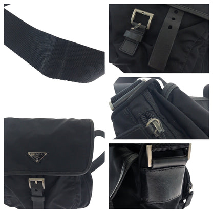 Prada Shoulder Bag Bt0173 Nylon Black Silvermetal Shoulder Bag Messenger Bag Test Triangle With