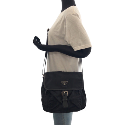 Prada Shoulder Bag Bt0173 Nylon Black Silvermetal Shoulder Bag Messenger Bag Test Triangle With