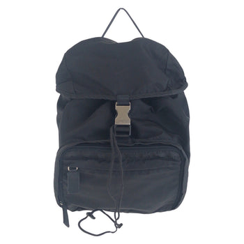 Prada Backpack Nylon Black Silvermetal Backpack Test Triangle With Logo Women