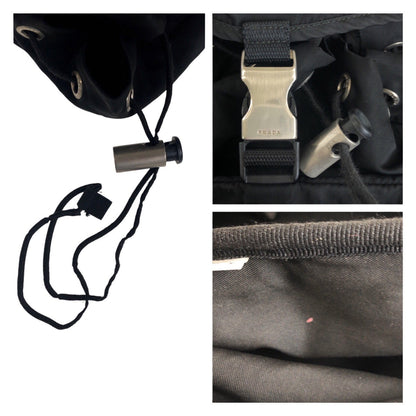 Prada Backpack Nylon Black Silvermetal Backpack Test Triangle With Logo Women