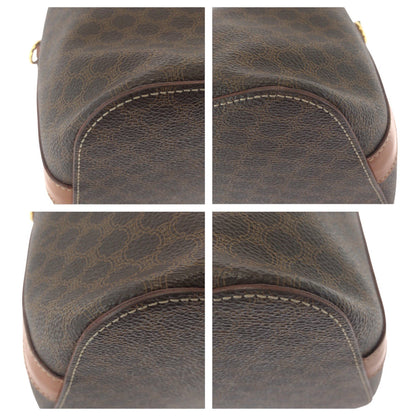Celine Shoulder Bag Pvc Brown Gold Metal Crossbody Shoulder Bag Handbag 2Way Macadam Women