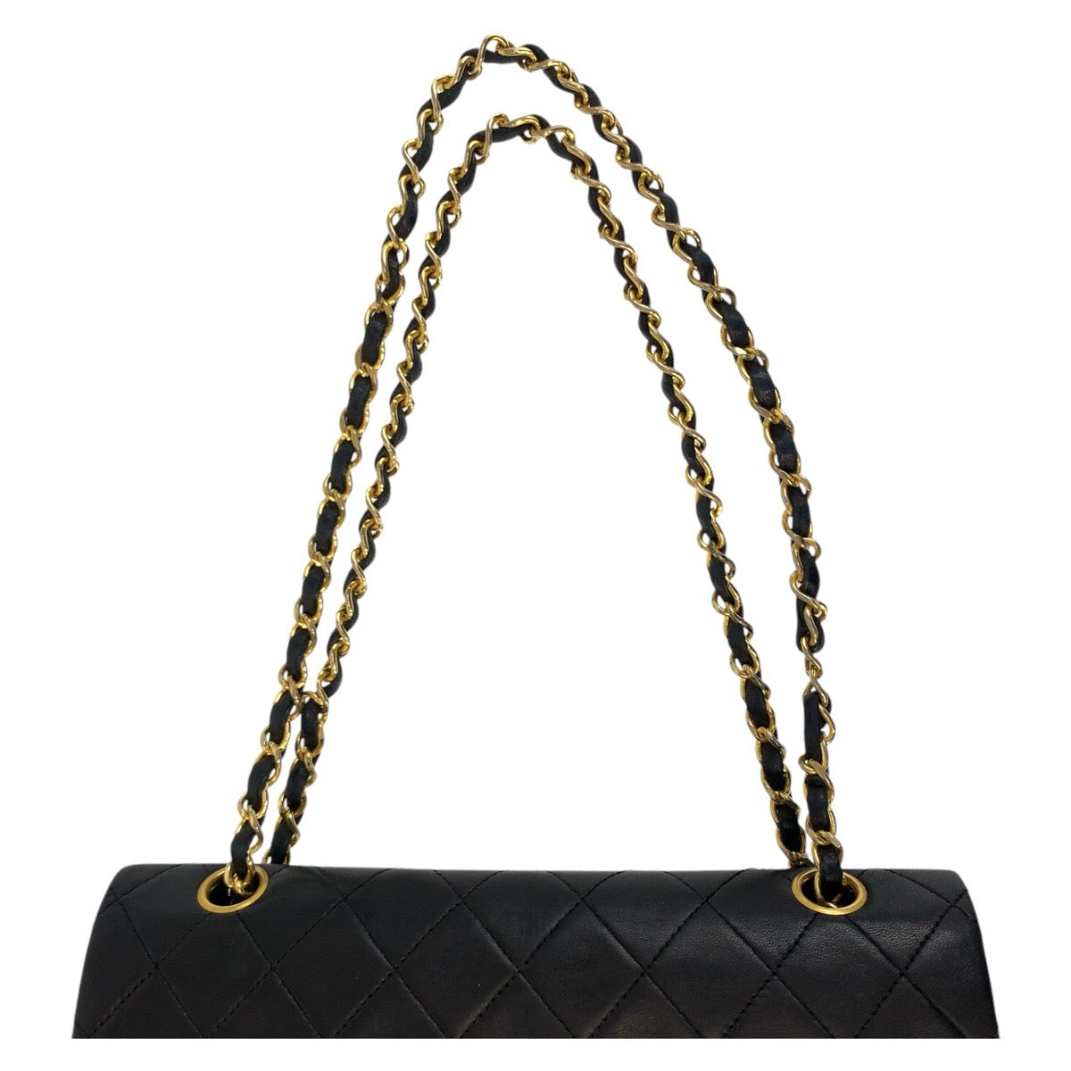Chanel Shoulder Bag Lambskin Black Goldmetal Chainshoulder Bag Matrasse Turnlock Coco Mark Double