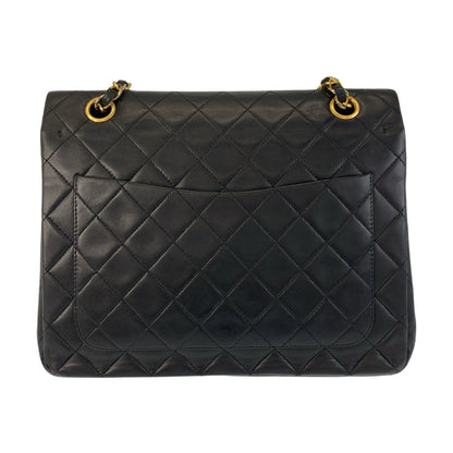 Chanel Shoulder Bag Lambskin Black Goldmetal Chainshoulder Bag Matrasse Turnlock Coco Mark Double