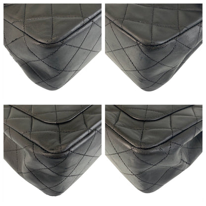 Chanel Shoulder Bag Lambskin Black Goldmetal Chainshoulder Bag Matrasse Turnlock Coco Mark Double
