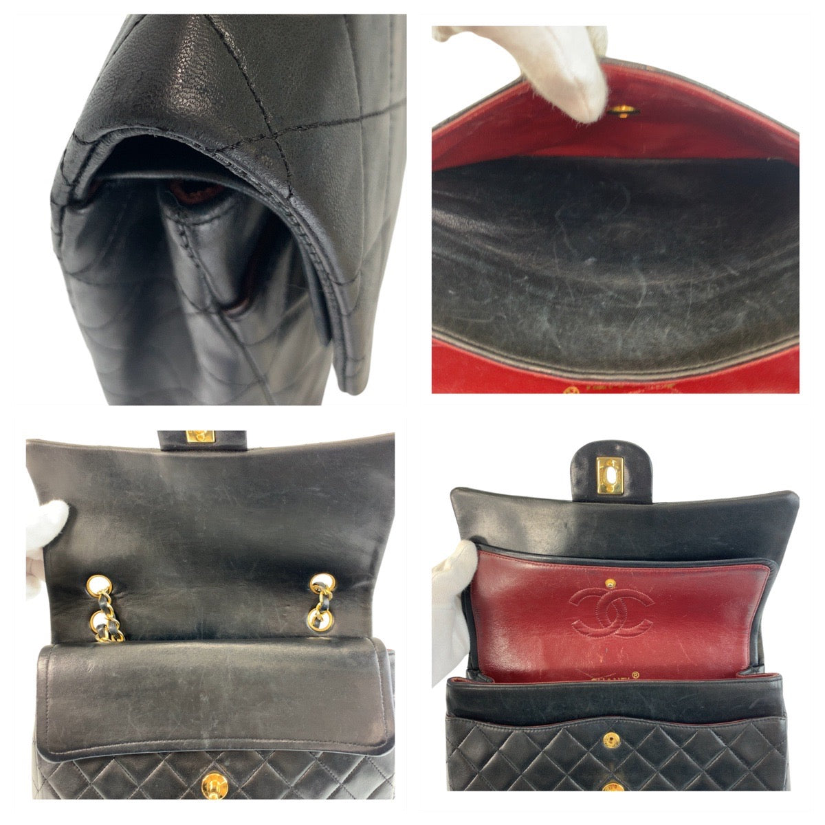Chanel Shoulder Bag Lambskin Black Goldmetal Chainshoulder Bag Matrasse Turnlock Coco Mark Double