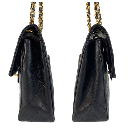 Chanel Shoulder Bag Lambskin Black Goldmetal Chainshoulder Bag Matrasse Turnlock Coco Mark Double