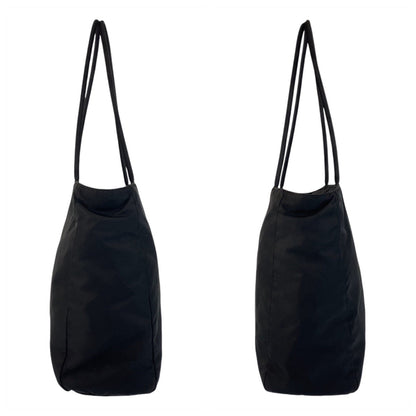 Prada Tote Bag Nylon Black Silvermetal Tote Bag Shoulder Bag Test Triangle With Logo Women
