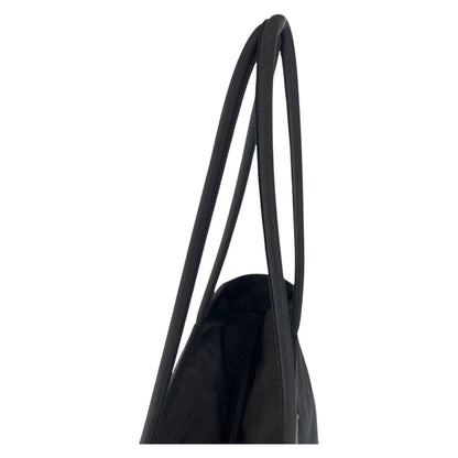 Prada Tote Bag Nylon Black Silvermetal Tote Bag Shoulder Bag Test Triangle With Logo Women