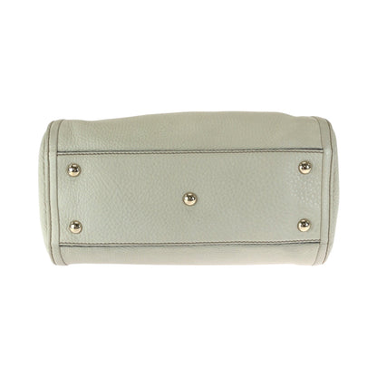 Gucci Shoulder Bag 386751 Leather Ivory Gold Metal Shoulder Bag Handbag 2Way Soho Interlocking