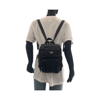 Prada Backpack Nylon Black Silvermetal Backpacks & Daypacks Backpacks Test Triangle With Logo Women