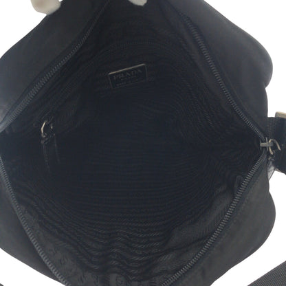 Prada Shoulder Bag V160 Nylon Black Silvermetal Shoulder Bag Pochette Test Triangle With Logo Mens