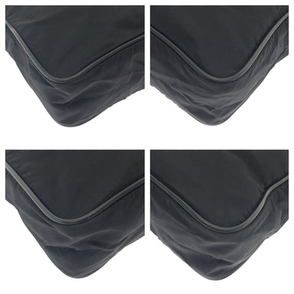 Prada Shoulder Bag V160 Nylon Black Silvermetal Shoulder Bag Pochette Test Triangle With Logo Mens