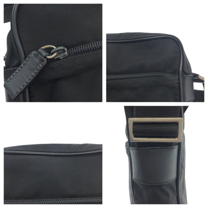 Prada Shoulder Bag V160 Nylon Black Silvermetal Shoulder Bag Pochette Test Triangle With Logo Mens