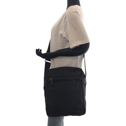 Prada Shoulder Bag V160 Nylon Black Silvermetal Shoulder Bag Pochette Test Triangle With Logo Mens