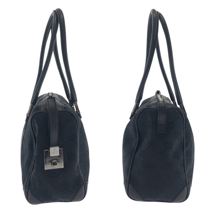 Gucci Handbag 000 0851 Gg Canvas Black Silvermetal Handbags Mini Boston Duffel Bag Women