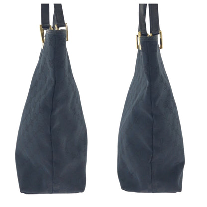 Gucci Tote Bag 002 1098 Gg Canvas Black Goldmetal Tote Bag Shoulder Bag Women