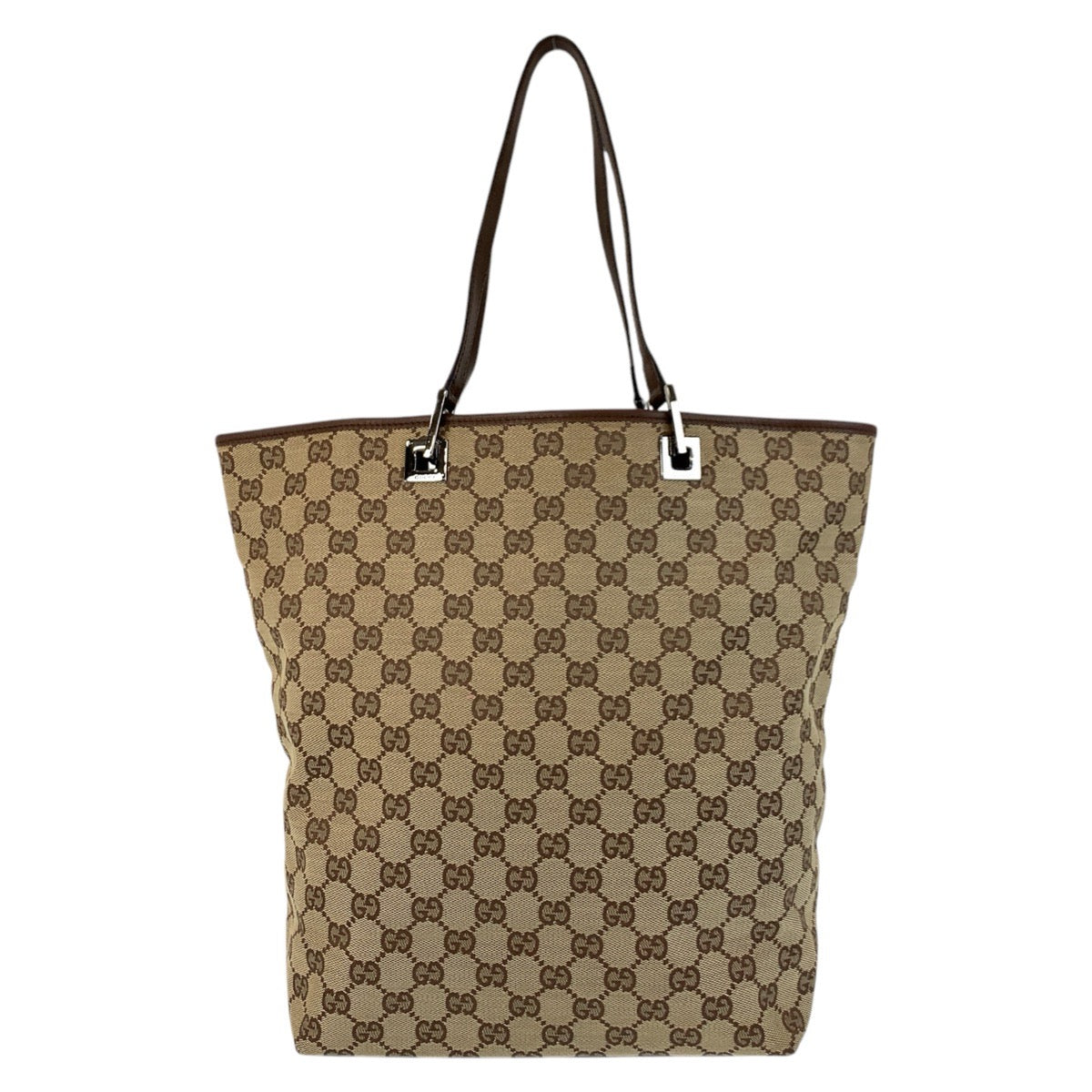 Gucci Tote Bag 31243 Gg Canvas, Leather Beige Brown Tote Bag Shoulder Bag Women