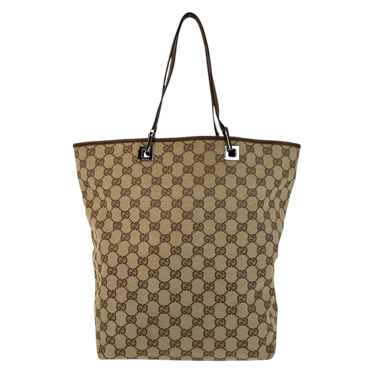 Gucci Tote Bag 31243 Gg Canvas, Leather Beige Brown Tote Bag Shoulder Bag Women