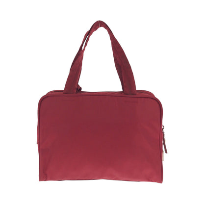 Prada Tote Bag B8495 Nylon Red Silver Metal Tote Bag Handbag Test Triangle With Logo Women