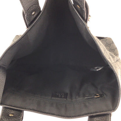 Gucci Tote Bag 292927 Gg Canvas Black, Gray, Gold Metal Tote Bag Handbag Shoulder Bag Horsebit Women