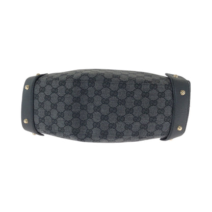 Gucci Tote Bag 292927 Gg Canvas Black, Gray, Gold Metal Tote Bag Handbag Shoulder Bag Horsebit Women