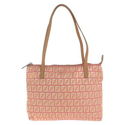 Fendi Tote Bag 2305 8Bh021 028 Canvas, Leather Pink Beige Gold Metal Tote Bag Shoulder Bag Zucchino