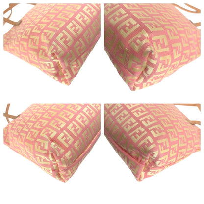 Fendi Tote Bag 2305 8Bh021 028 Canvas, Leather Pink Beige Gold Metal Tote Bag Shoulder Bag Zucchino