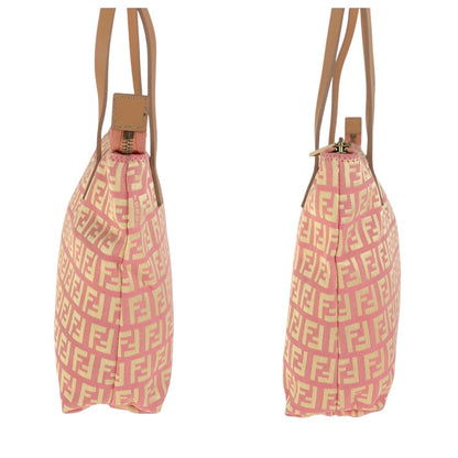 Fendi Tote Bag 2305 8Bh021 028 Canvas, Leather Pink Beige Gold Metal Tote Bag Shoulder Bag Zucchino