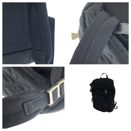 Prada Backpack 2Vz135 Nylon Black Silvermetal Backpack Backpack Test Suit Quilting Triangle With