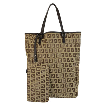 Fendi Tote Bag 8Bh006 Canvas, Leather Beige Brown Tote Bag Handbag Zucchino Women