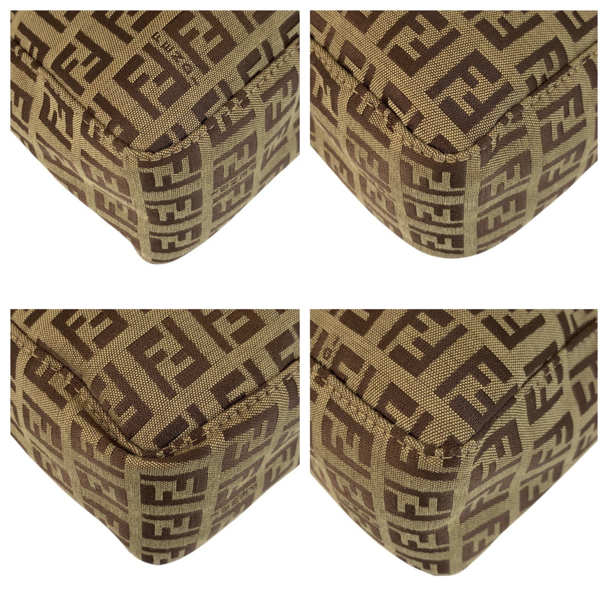 Fendi Tote Bag 8Bh006 Canvas, Leather Beige Brown Tote Bag Handbag Zucchino Women