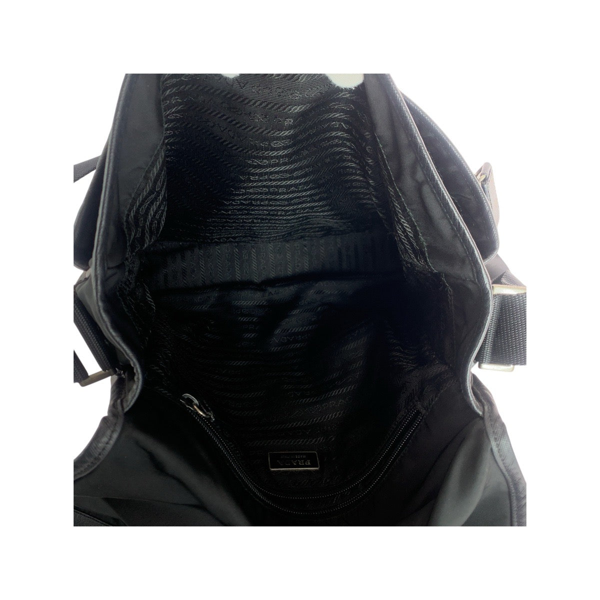 Prada Shoulder Bag Nylon, Leather Black Silvermetal Shoulder Bag Messenger Bag Test Triangle With