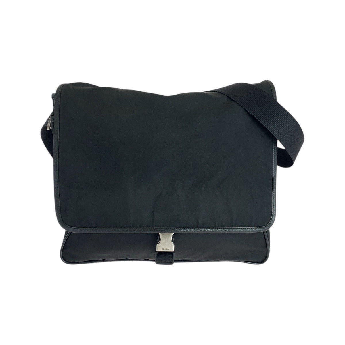 Prada Shoulder Bag Nylon, Leather Black Silvermetal Shoulder Bag Messenger Bag Test Triangle With