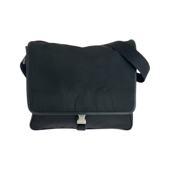 Prada Shoulder Bag Nylon, Leather Black Silvermetal Shoulder Bag Messenger Bag Test Triangle With