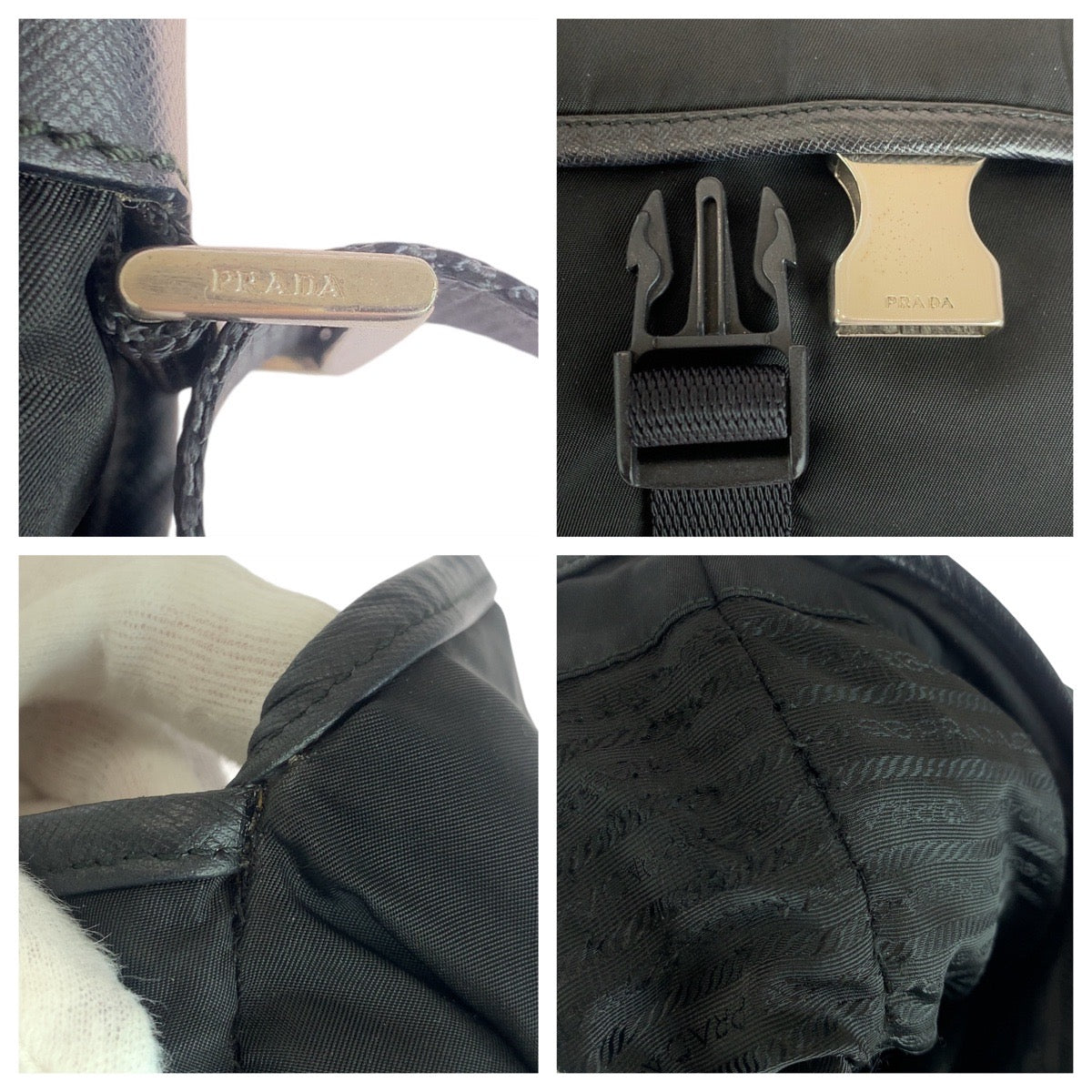Prada Shoulder Bag Nylon, Leather Black Silvermetal Shoulder Bag Messenger Bag Test Triangle With