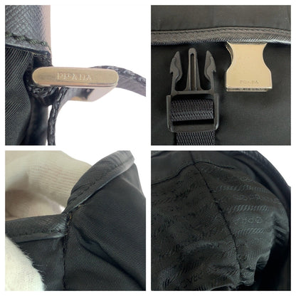 Prada Shoulder Bag Nylon, Leather Black Silvermetal Shoulder Bag Messenger Bag Test Triangle With