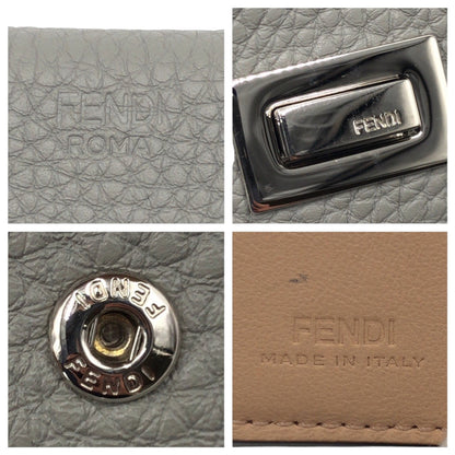 Fendi Tri-Fold Wallet 8M0426 A91B 229 2018 Leather Grey Silvermetal Peekaboo