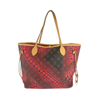 Louis Vuitton Tote Bag M40686 Pvc Red Brown Gold Metal Tote Bag Shoulder Bag Monogram Wave Yayoi