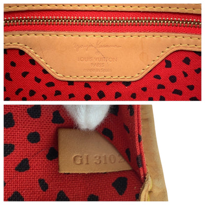 Louis Vuitton Tote Bag M40686 Pvc Red Brown Gold Metal Tote Bag Shoulder Bag Monogram Wave Yayoi