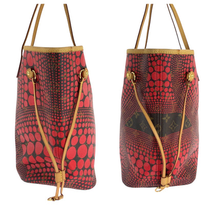 Louis Vuitton Tote Bag M40686 Pvc Red Brown Gold Metal Tote Bag Shoulder Bag Monogram Wave Yayoi