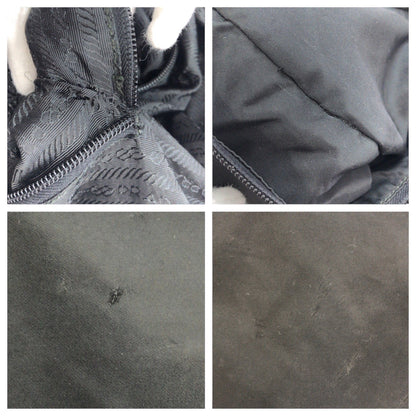 Prada Shoulder Bag Nylon Black Silvermetal Shoulder Bag Handbag Unisex Test Triangle With Logo Women