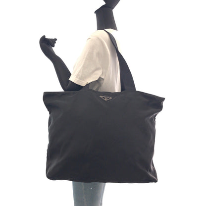 Prada Shoulder Bag Nylon Black Silvermetal Shoulder Bag Handbag Unisex Test Triangle With Logo Women